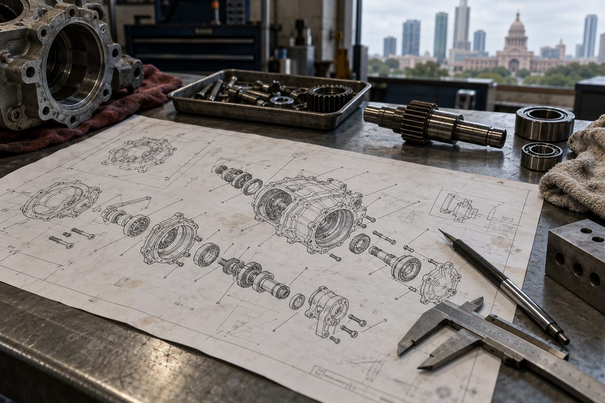Printed exploded-view parts diagram showing annotated assembly references